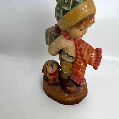 Anri Italian Wood craving Sarah Kay " Tis the Season" hand painted