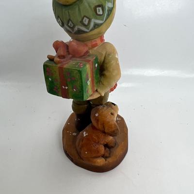 Anri Italian Wood craving Sarah Kay " Tis the Season" hand painted