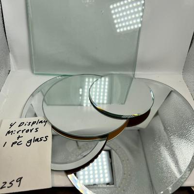 4 display mirrors and 2 sheets of glass