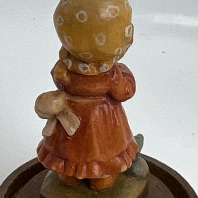 ANRI Mini collectible 1 1/2" in collector dome Helping Mother with Chores