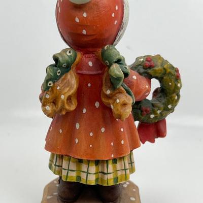 ANRI Italian woodcarving Collectible "Seasons Greeting"