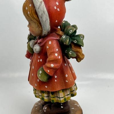 ANRI Italian woodcarving Collectible "Seasons Greeting"