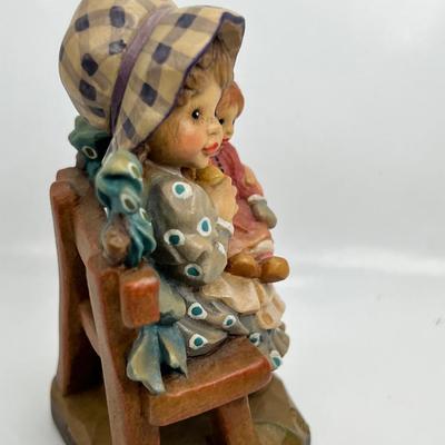 ANRI Italian woodcarving Collectible figurine  "Cherish"