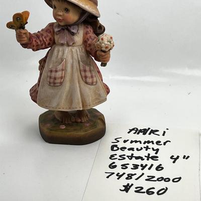 ANRI Italian woodcarving Collectible figurine  "Summer Beauty"