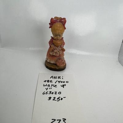 ANRI Italian woodcarving Collectible figurine "Wake Up"