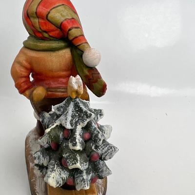 ANRI Italian woodcarving Collectible figurine "Season's Joy"