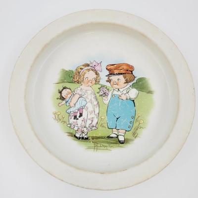 VINTAGE BUFFALO POTTERY  CAMPBELLS SOUP KIDS CHILD'S DISH.