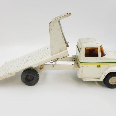 VINTAGE JOHN DEERE IMPLEMENT FLATBED TRUCK TRACTOR HAULER 1/16