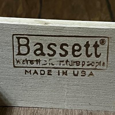 BASSETT ~ Three (3) Piece Living Room Set ~ Solid Oak ~ Glass Tops