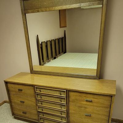 Vintage 9 Drawer Dresser with Mirror