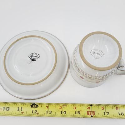 DENBY OF ENGLAND STONEWARE CUP & SAUCERS SET