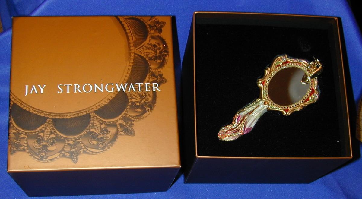 Jay Strongwater Glass Parsifal Mirror Christmas Ornament In Box Lot 333 ...