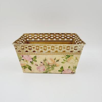 CUTE FLORAL METAL BASKET
