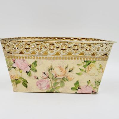 CUTE FLORAL METAL BASKET