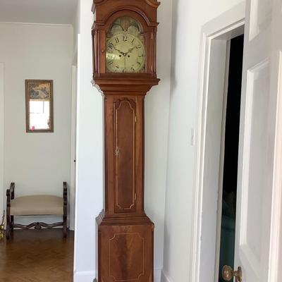8012 Antique American Chippendale Cherry Case Tall Clock