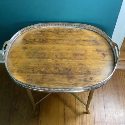 8016 Vintage Silver Plated Galley Tray Table