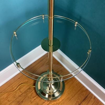 8017 Brass and Glass Table Floor Lamp
