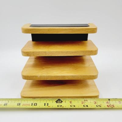 DECORATIVE WOOD & METAL MAIL / LETTERS TABLE TOP FILER