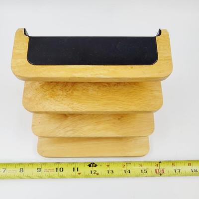 DECORATIVE WOOD & METAL MAIL / LETTERS TABLE TOP FILER