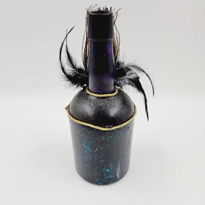 BEAUTIFUL DECORATED PEACOCK THEMED BOTTLE