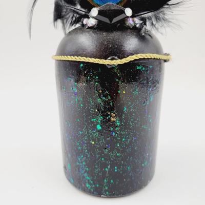 BEAUTIFUL DECORATED PEACOCK THEMED BOTTLE