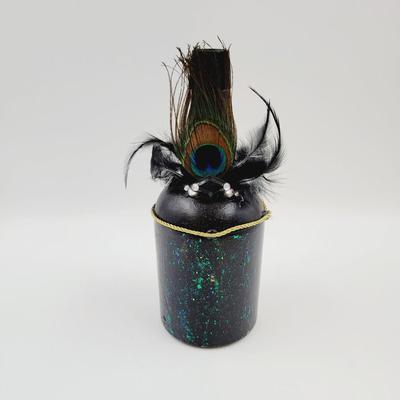 BEAUTIFUL DECORATED PEACOCK THEMED BOTTLE
