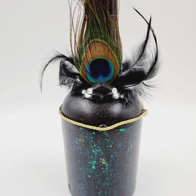 BEAUTIFUL DECORATED PEACOCK THEMED BOTTLE