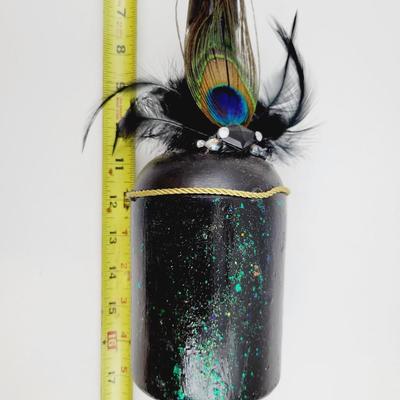 BEAUTIFUL DECORATED PEACOCK THEMED BOTTLE