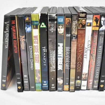 Lot of 27 Action Movie DVDs, V for Vendetta to The Bourne Identity, Some New