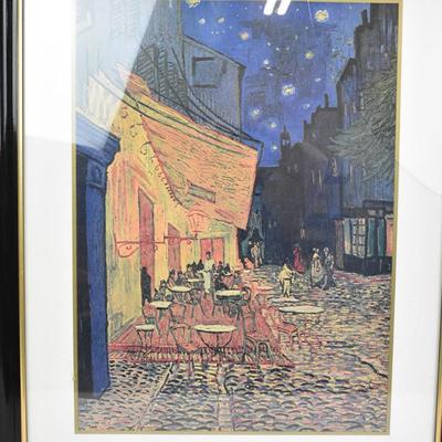 Vincent van Gogh "Cafe at Night" Framed Print, 31" x 25" Glass Broken