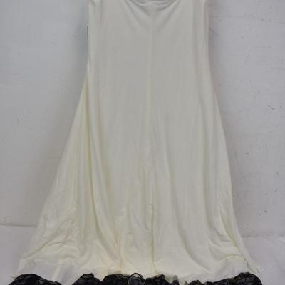 My Michelle Junior Girl's Formal Dress, Off White with Cropped Shawl, Medium
