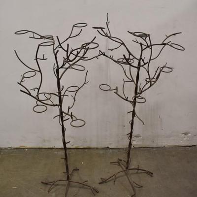 2 pc Metal Tree Home Decor, 42" Tall, 2.75" Circles