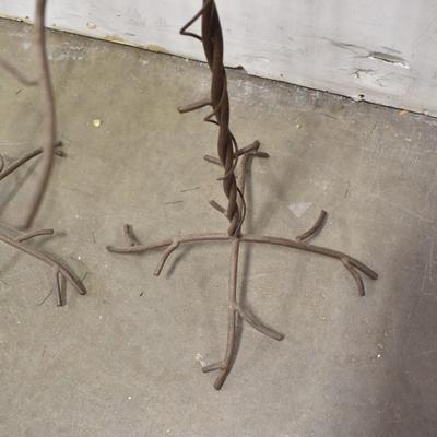 2 pc Metal Tree Home Decor, 42" Tall, 2.75" Circles