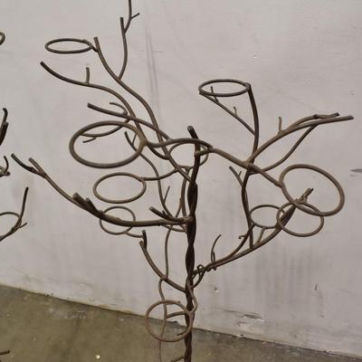 2 pc Metal Tree Home Decor, 42" Tall, 2.75" Circles