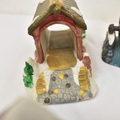 Christmas Village Figures - Coffee Shop, Millhouse, Bridge, More