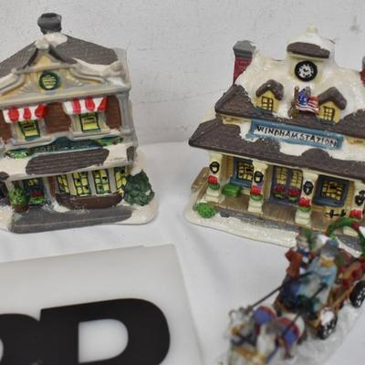 Christmas Village Figures - Coffee Shop, Millhouse, Bridge, More