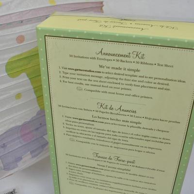 It's a Girl Baby Shower Lot: Table cloths, Ribbon, Announcement Kit, Lantern