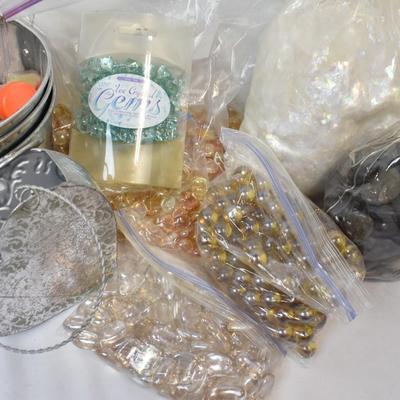 Galvanized Metal Buckets, Accent Gems and Rocks, Glitter, Centerpiece Craft
