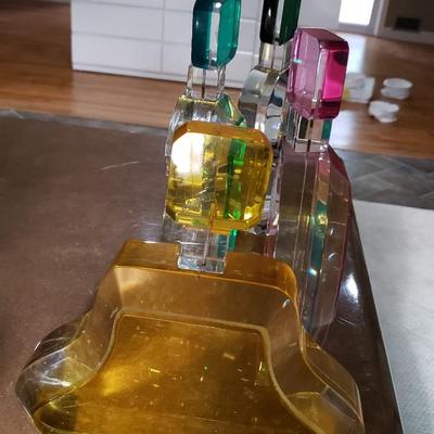 Large acrylic perfume bottle shaped sculpturesl 10" high