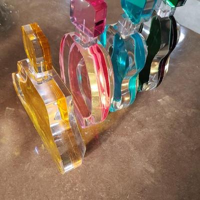 Large acrylic perfume bottle shaped sculpturesl 10" high