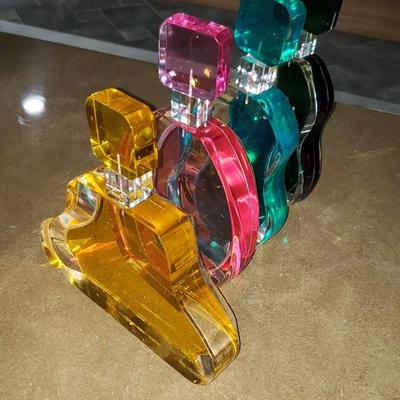 Large acrylic perfume bottle shaped sculpturesl 10" high