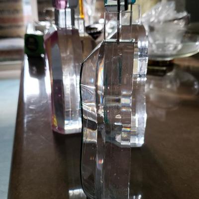 Large acrylic perfume bottle shaped sculpturesl 10" high