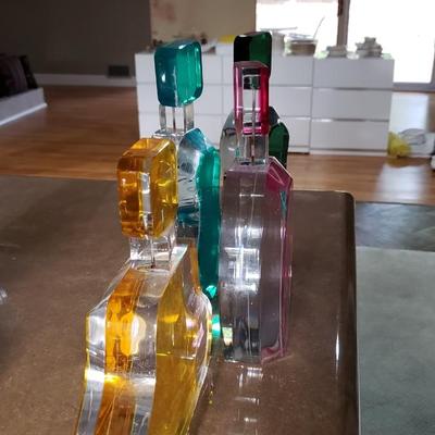 Large acrylic perfume bottle shaped sculpturesl 10" high