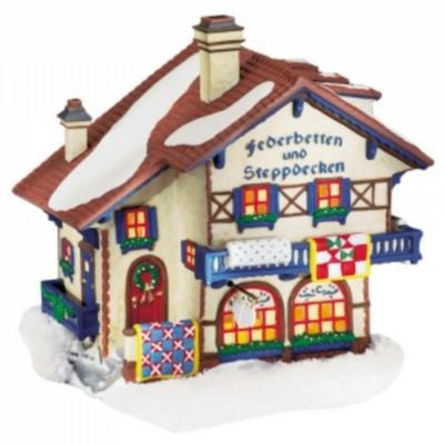Dept 56 Alpine Village Series "Federbetten Und Steppdecken" Lighted Bldg, 56176