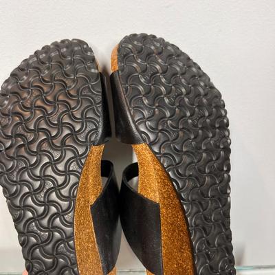 Papillio by Birkenstock  Dorothy Black Leather Wedge Sandals EU40 US9-9.5