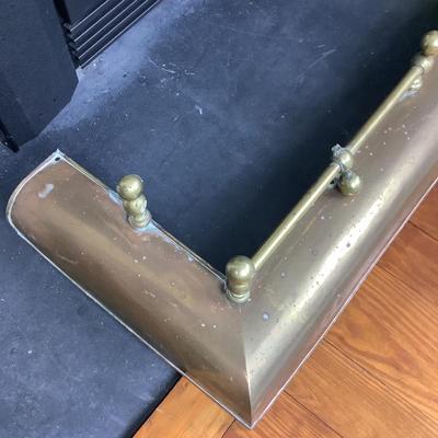 8030 Vintage Brass Fireplace Bumper and Bucket