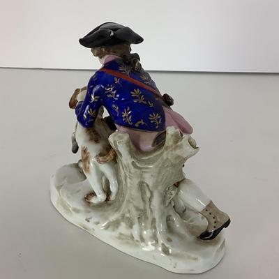 8037 Antique Porcelain CHELSEA Figurine with 2 Dogs