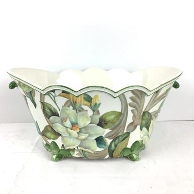 8039 Large Decorative Italian Pottery Bowl by Scully & Scully