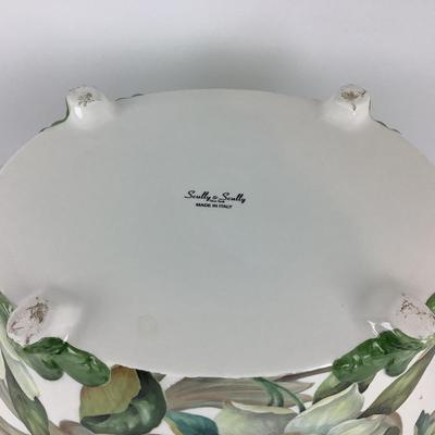 8039 Large Decorative Italian Pottery Bowl by Scully & Scully