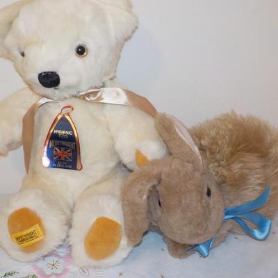 "Merry Thought Bear and New Zealand Bunny Rabbit"